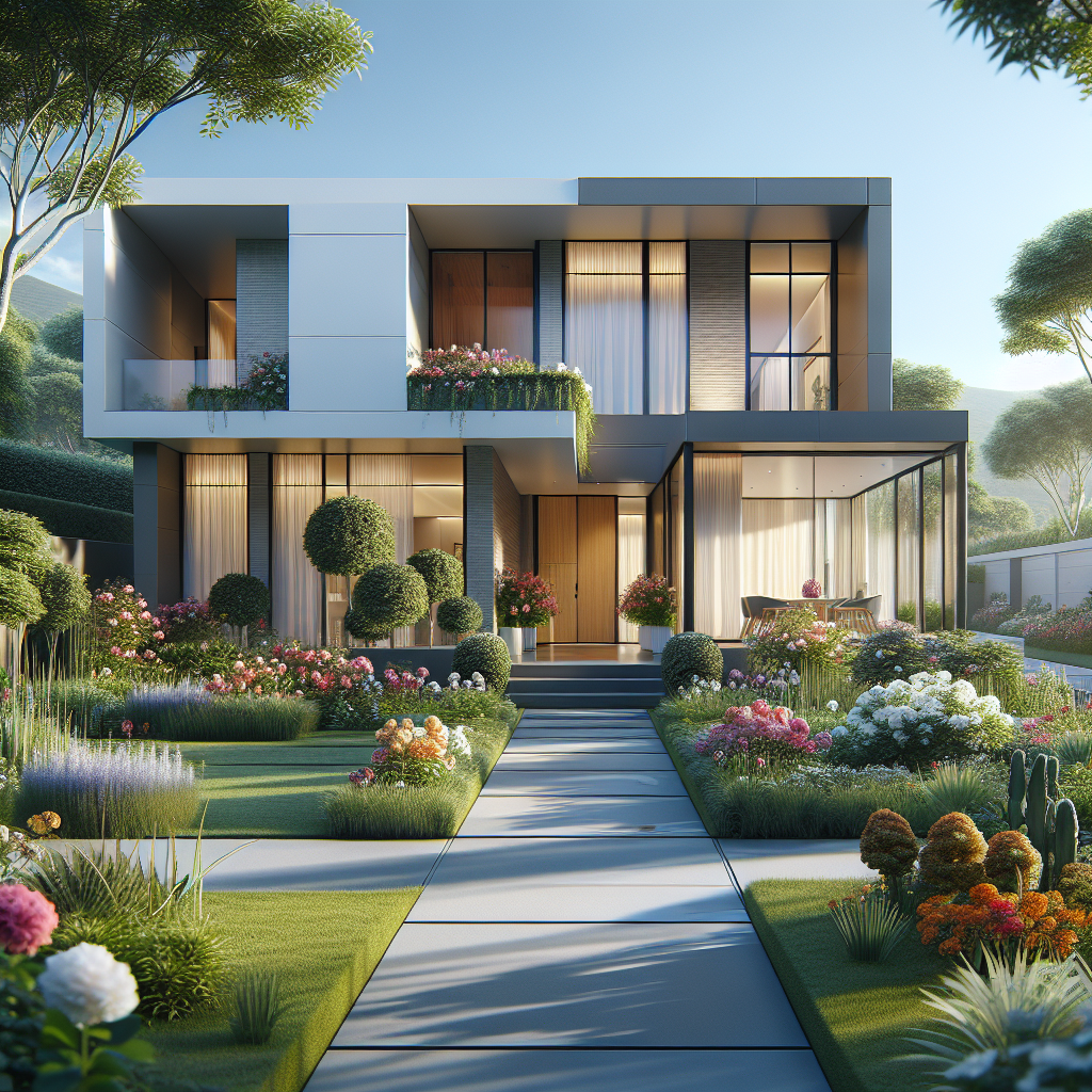 A modern home at 8306 Chappelle Way SW in Edmonton, surrounded by landscaped gardens.