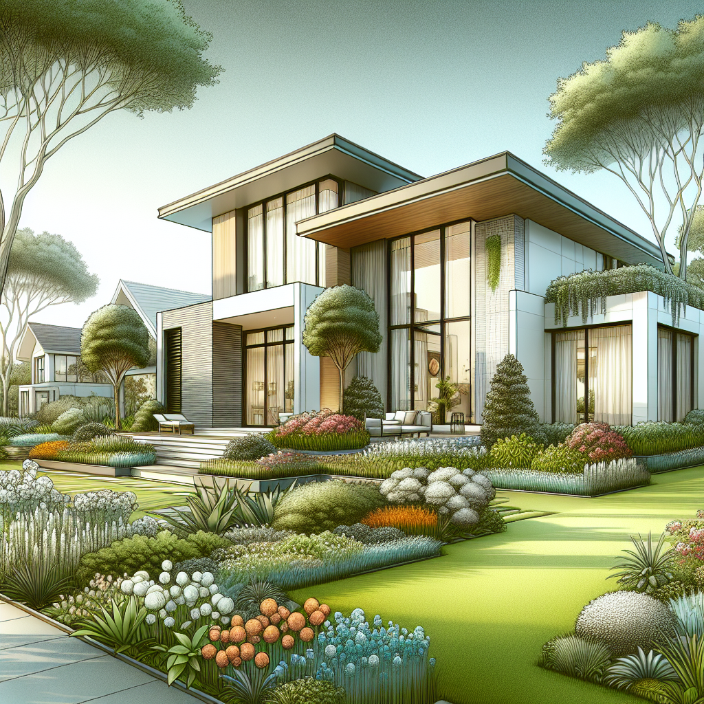 Exterior view of a modern home at 8306 Chappelle Way SW in Edmonton with beautiful landscaping.