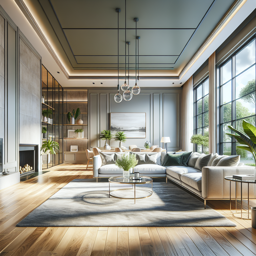 A clean and modern living room representing professional cleaning services.