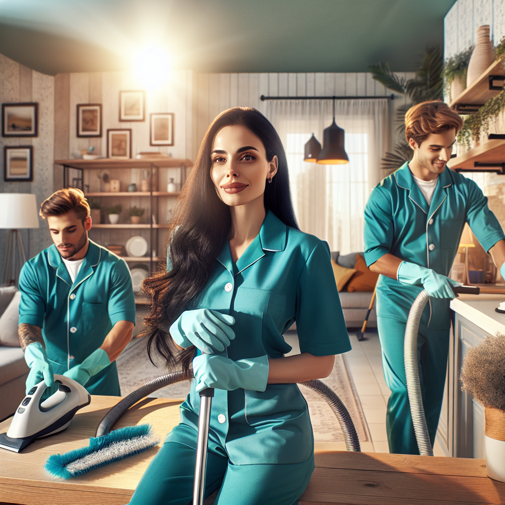 Top House Cleaning Services in Rabbit Hill AB You Need! 3 Professional cleaners working in a tidy home environment.