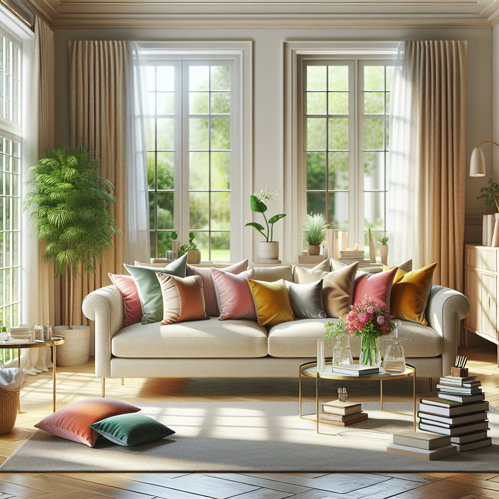 A clean and organized living room with a sofa, coffee table, and plants, illustrating the importance of deep cleaning.