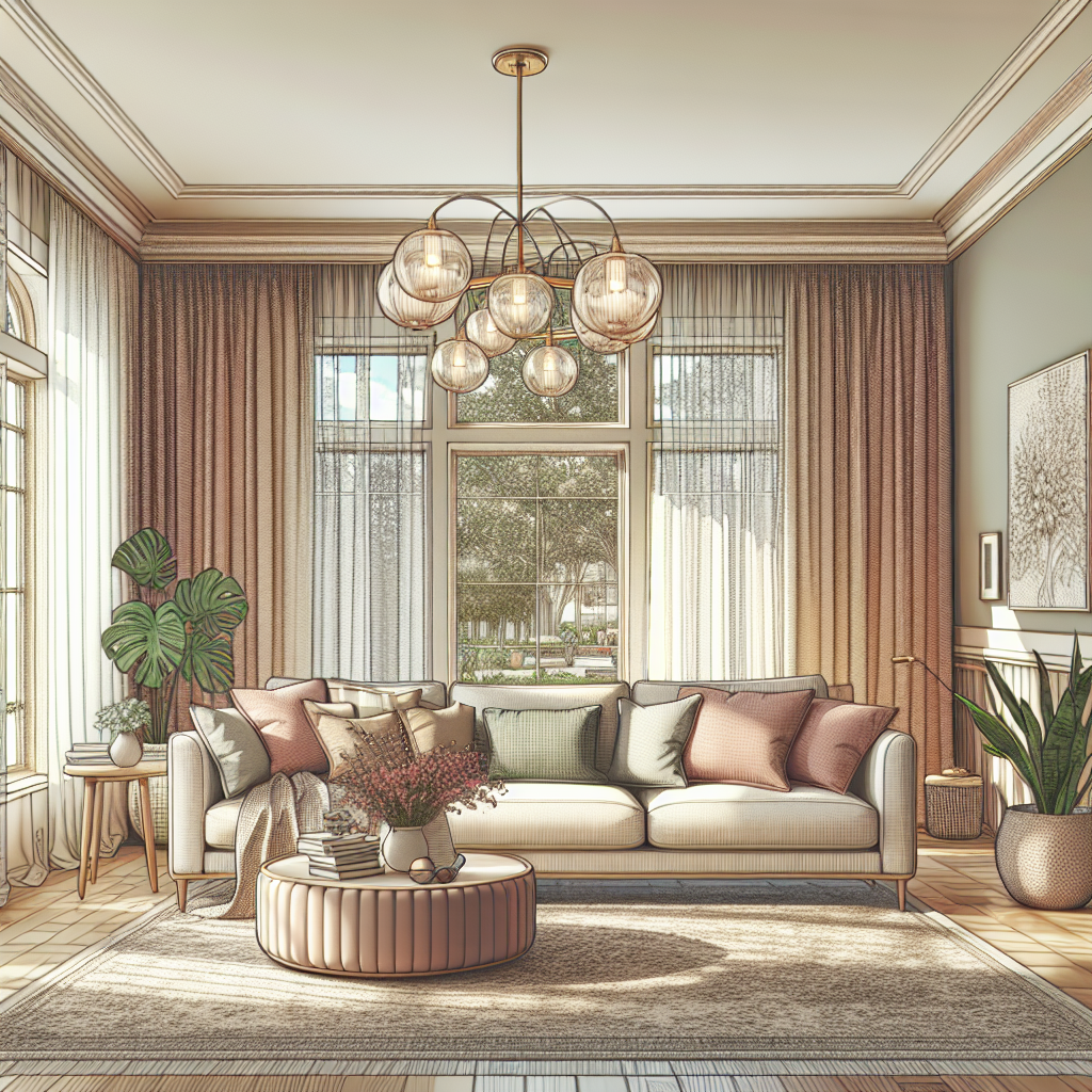 A bright and welcoming living room in Erie, PA, showcasing a clean and organized home.