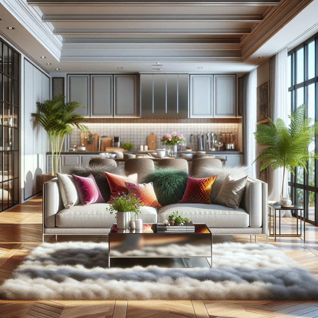 A clean and organized modern living room in Edmonton.