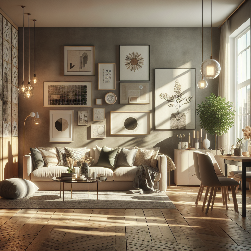 A cozy living room in Edmonton with sunlight streaming through windows and eco-friendly cleaning products.