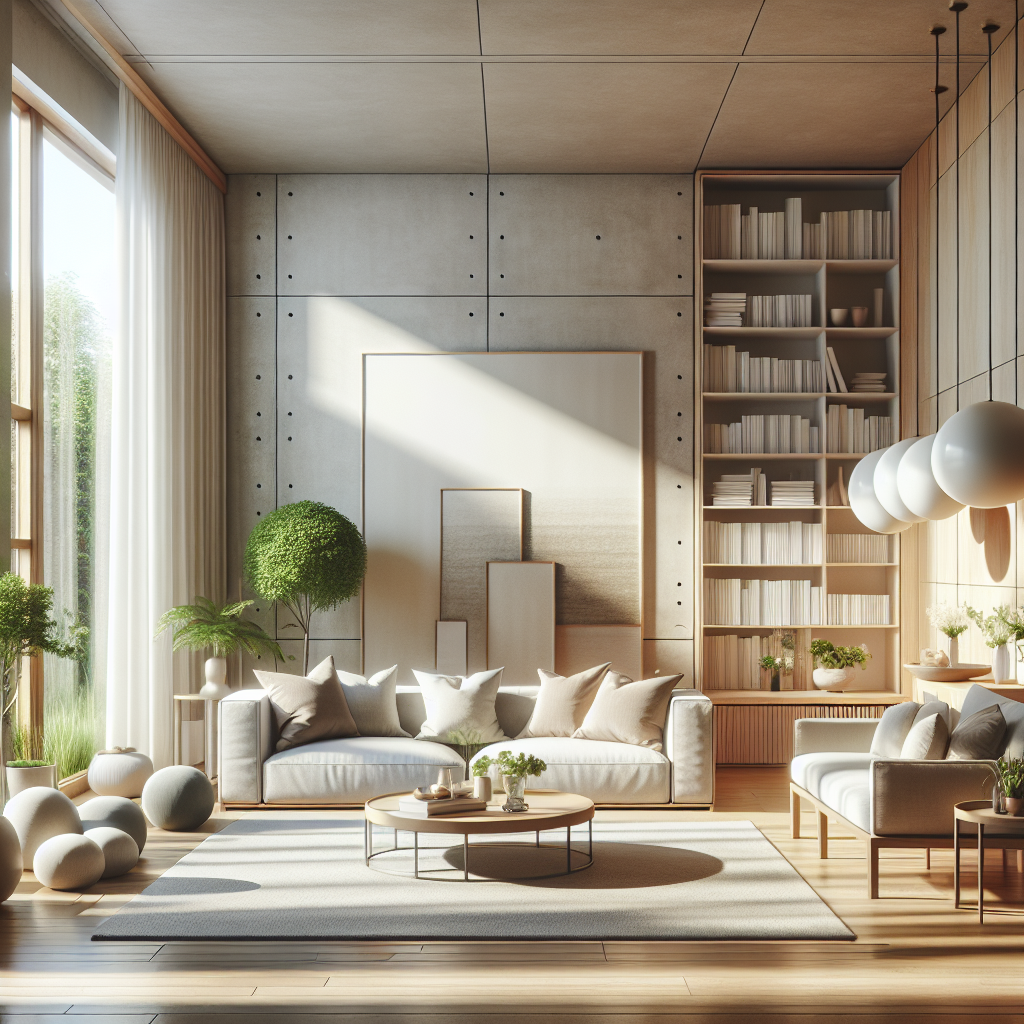 A clean and organized living space with stylish furniture and decor.