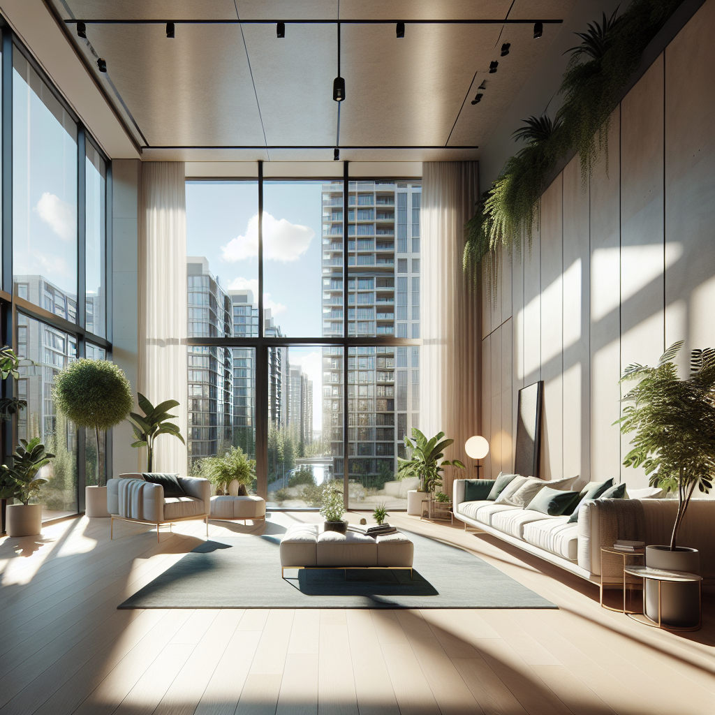 A clean and modern interior of an Edmonton apartment with cozy furniture and natural light.