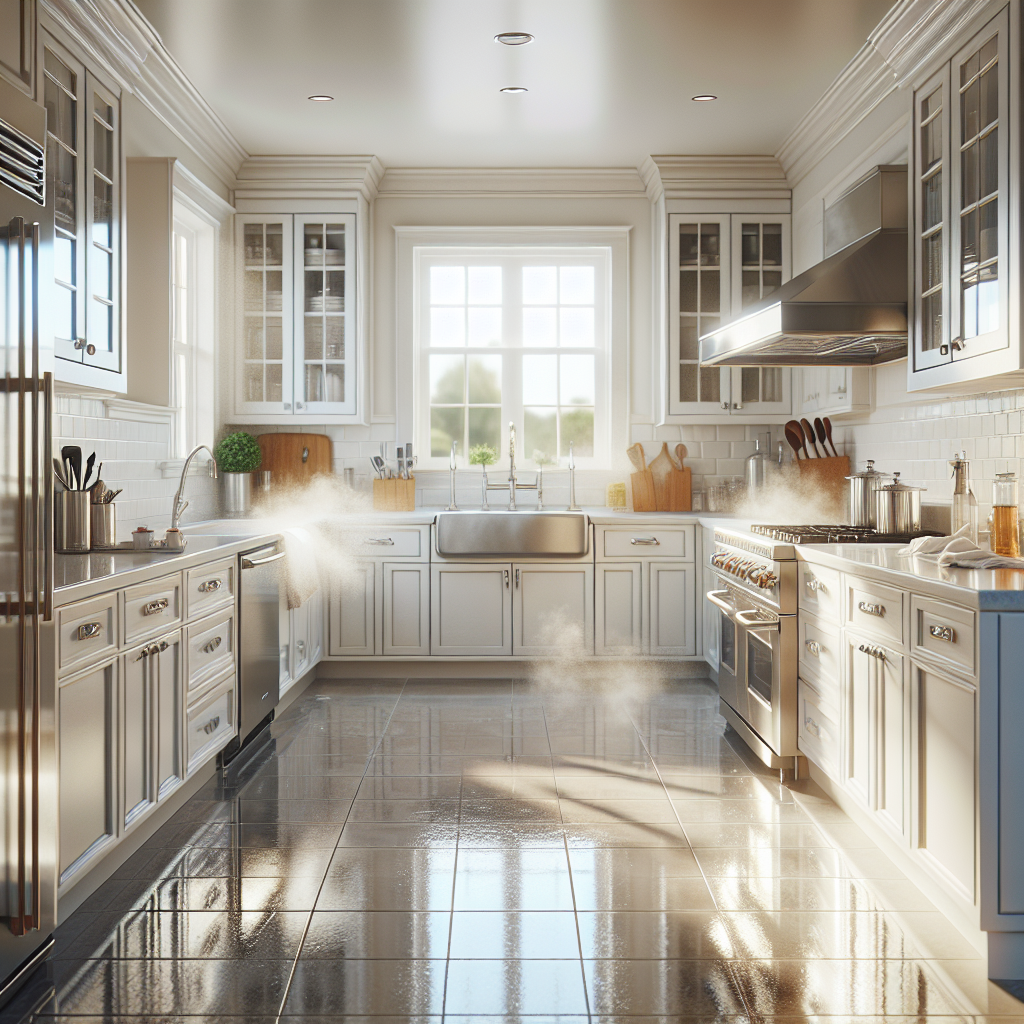 A pristine kitchen illustrating the results of a professional move-out cleaning service.