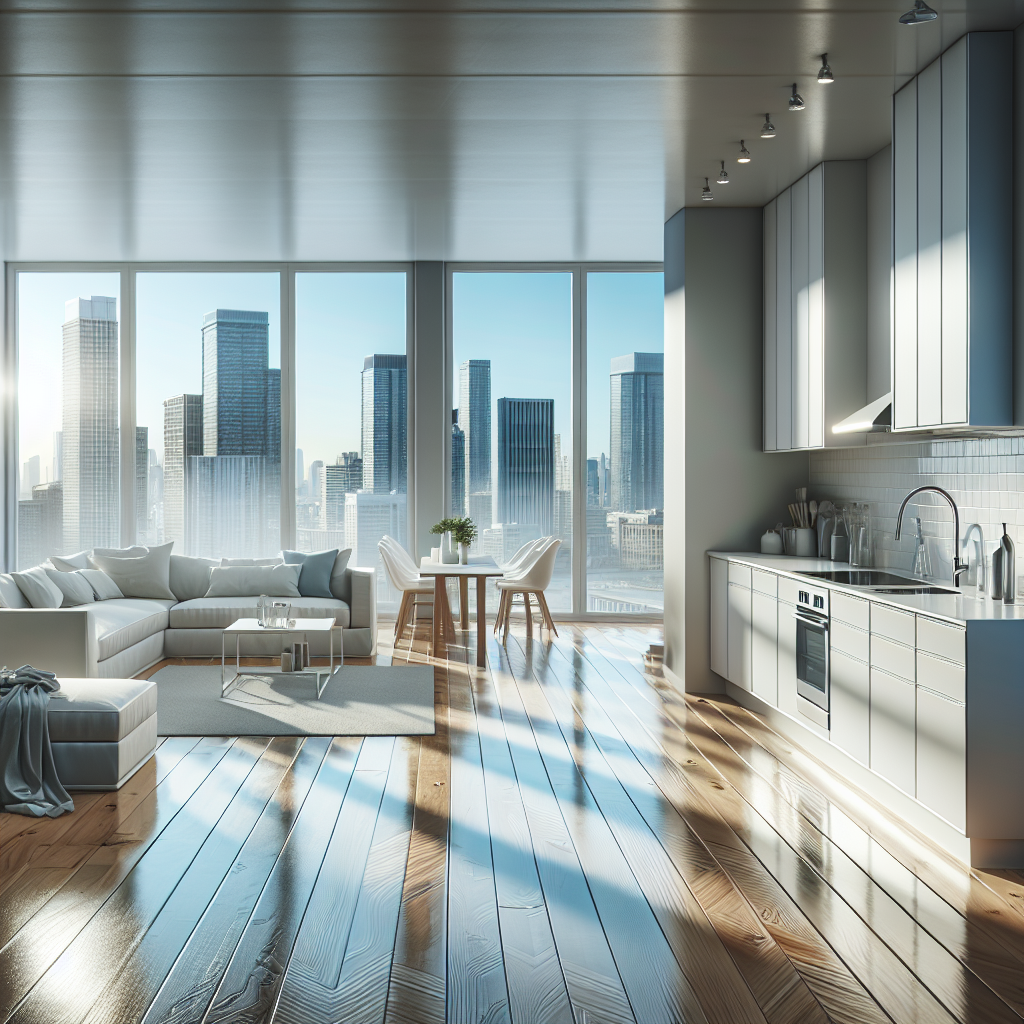 A freshly cleaned empty apartment ready for new tenants.