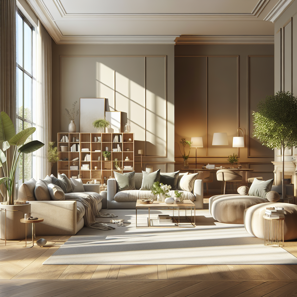 A clean and organized living room in Beaumont, showcasing inviting furniture and natural light.