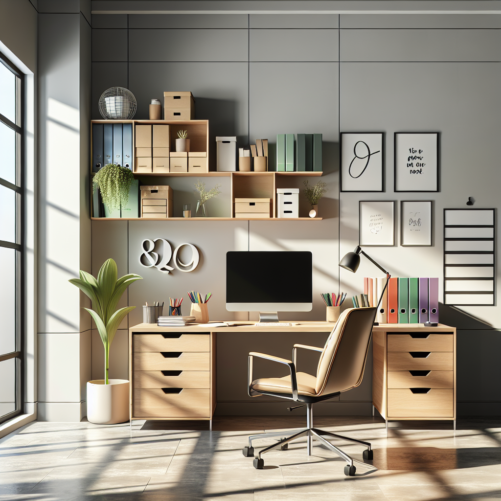 A well-organized workspace of a professional organizer.