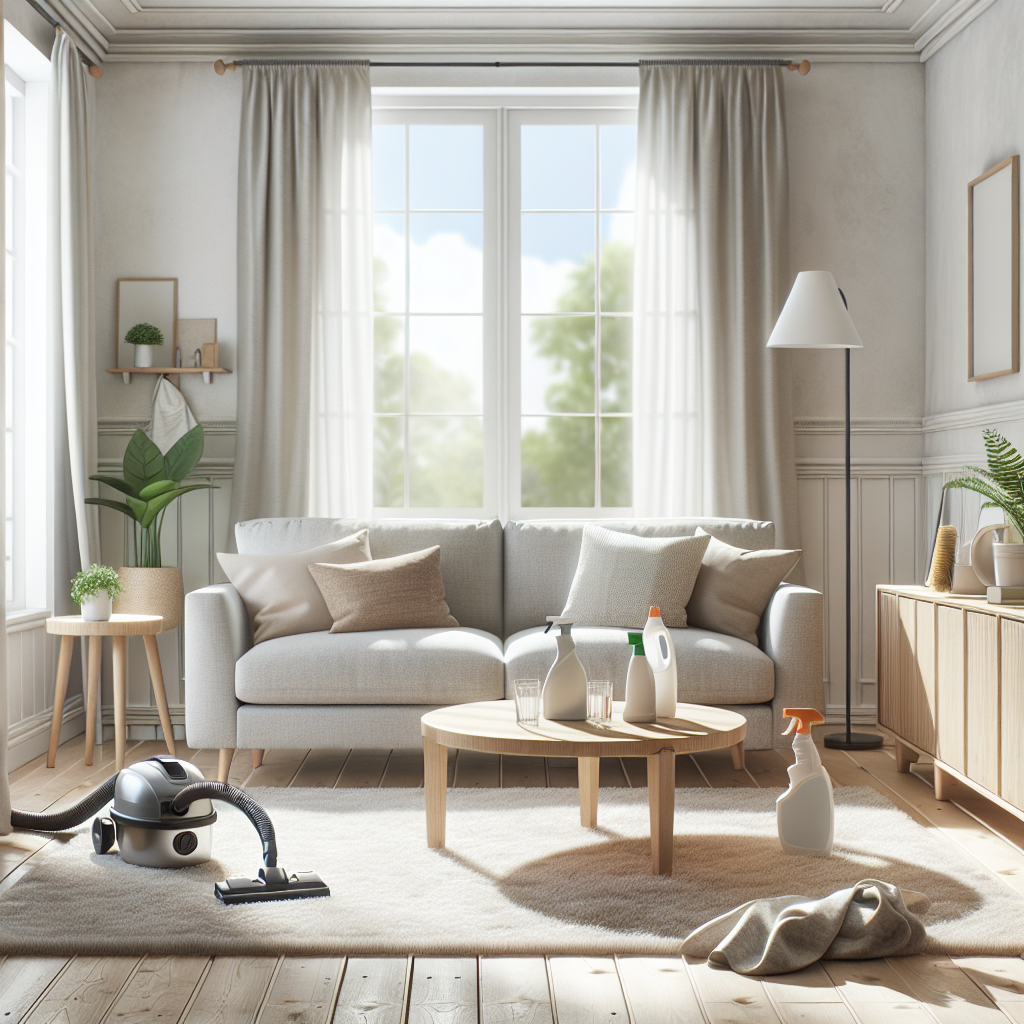 A clean and inviting living room, illustrating house cleaning services.