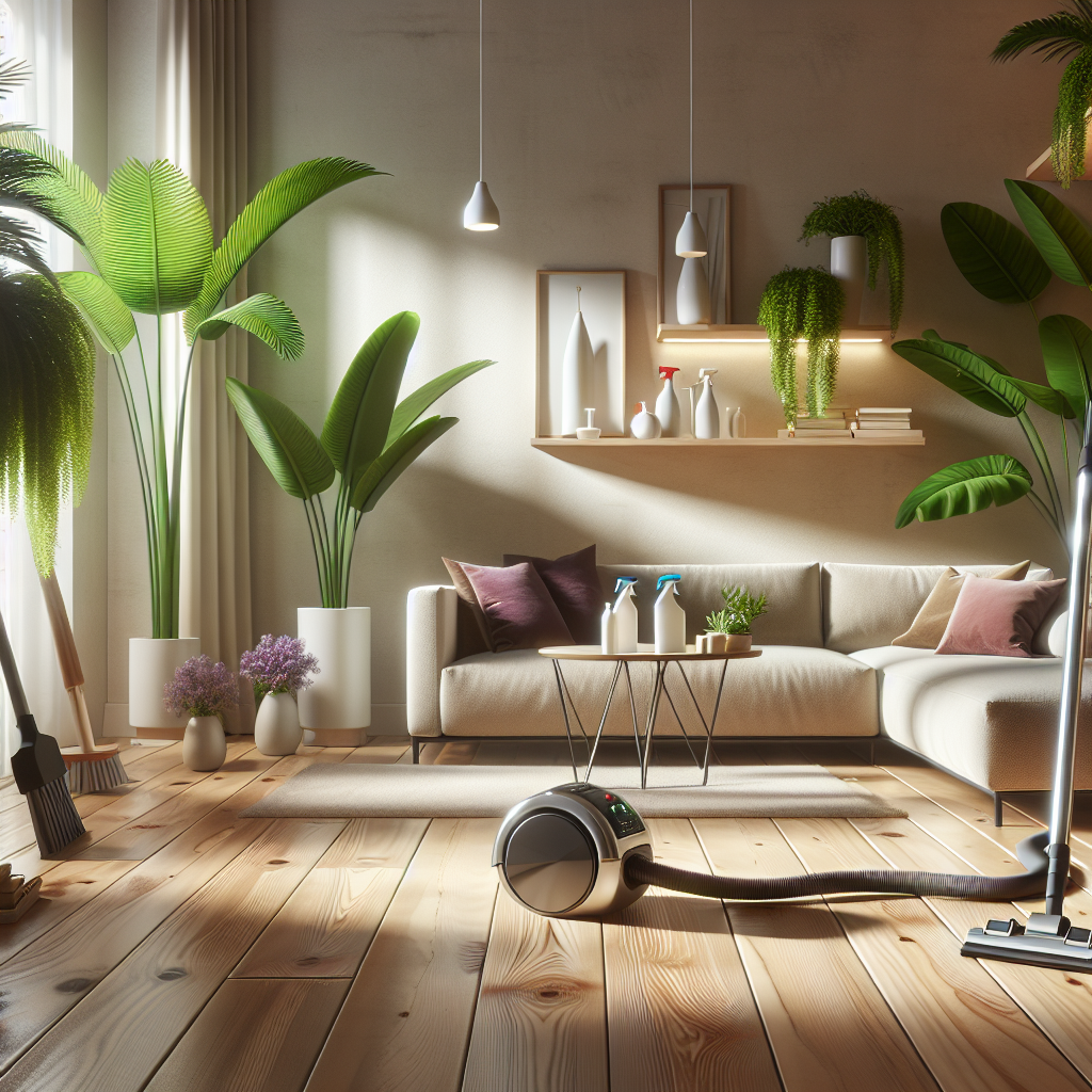 A clean and serene indoor living room, showcasing the effects of deep cleaning.