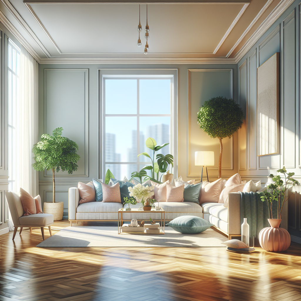 A clean and inviting living room after deep cleaning.