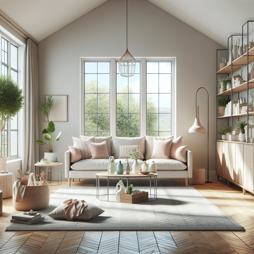 A clean and organized living space in aEdmonton home, showcasing a bright and airy atmosphere.