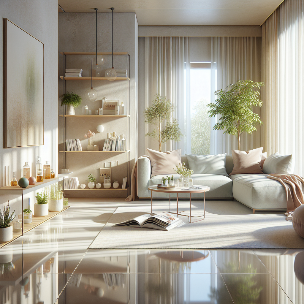 A clean and inviting living room, showcasing professional cleaning services.