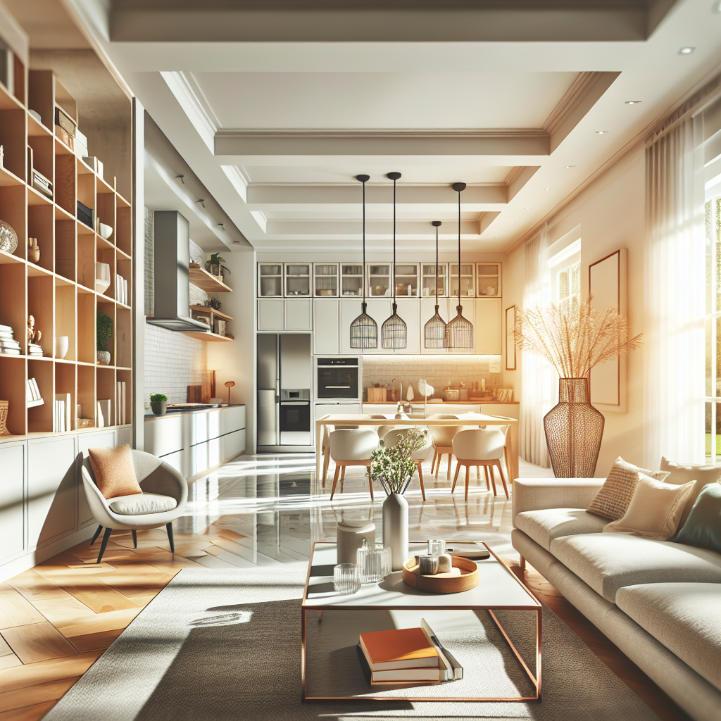 A clean and organized house interior with modern and tidy settings.