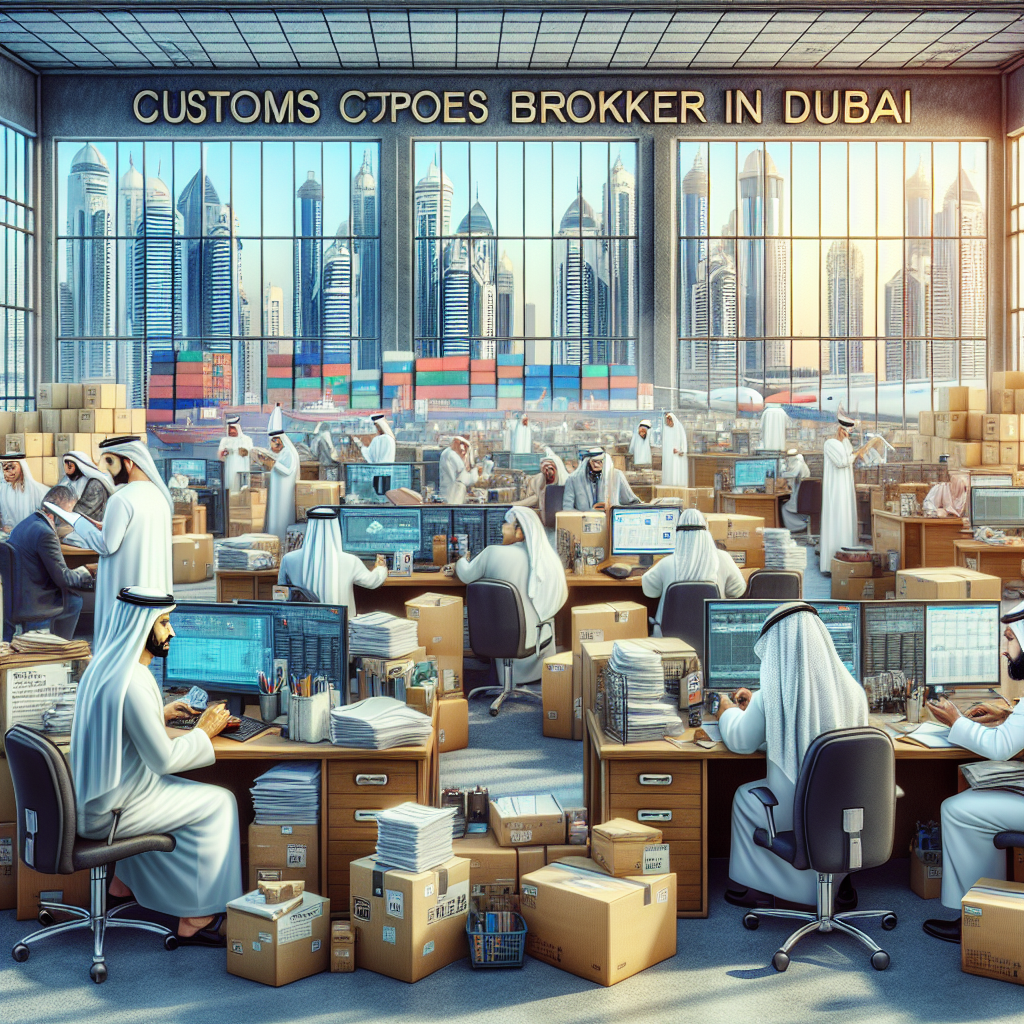 Customs Brokers Working In A Dubai Office Setting.