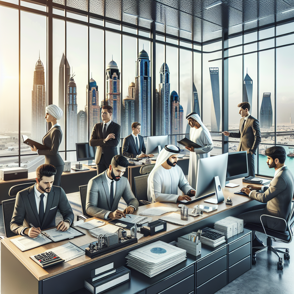 Customs Brokers Working In A Modern Office In Dubai.