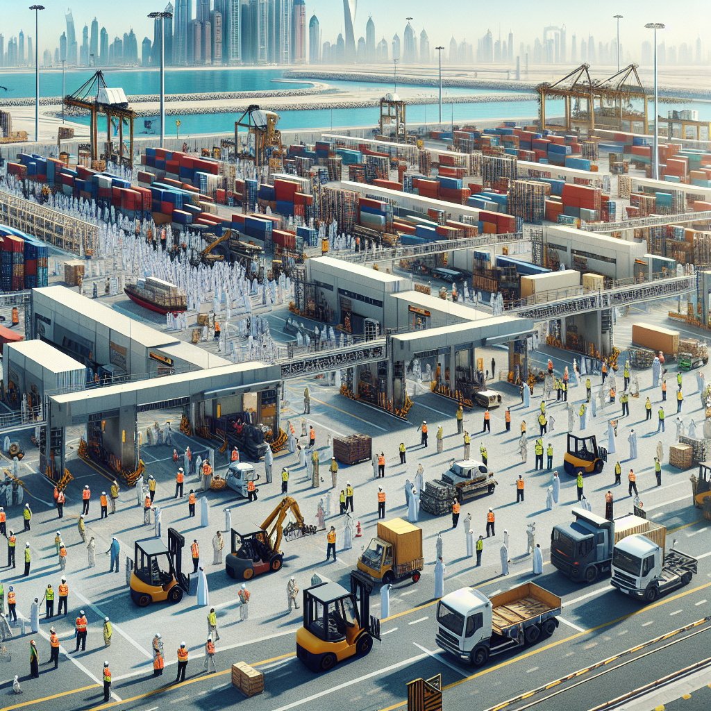 Customs clearance dubai 3 A Realistic Image Of A Busy Customs Clearance Area At A Dubai Port.