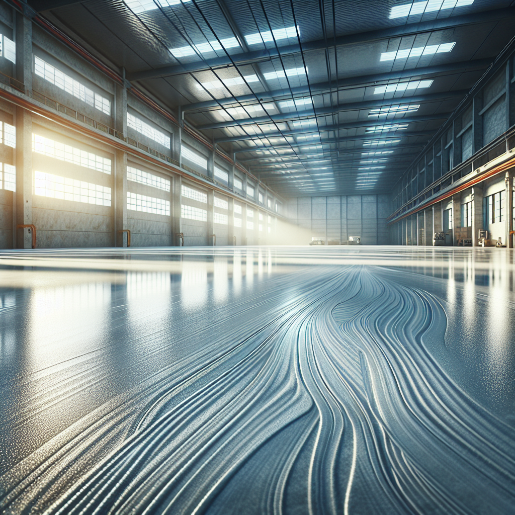 A realistic image of a well-prepared floor ready for epoxy coating.