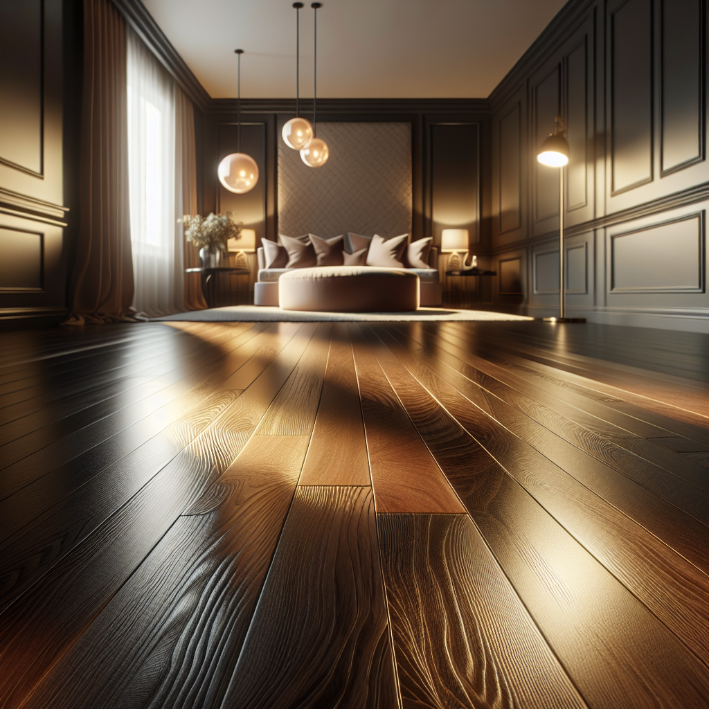 A beautifully polished hardwood floor in a cozy bed and breakfast.