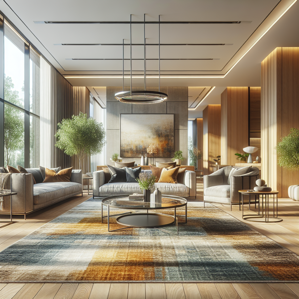 A modern living room with E Z Floors and contemporary furniture.
