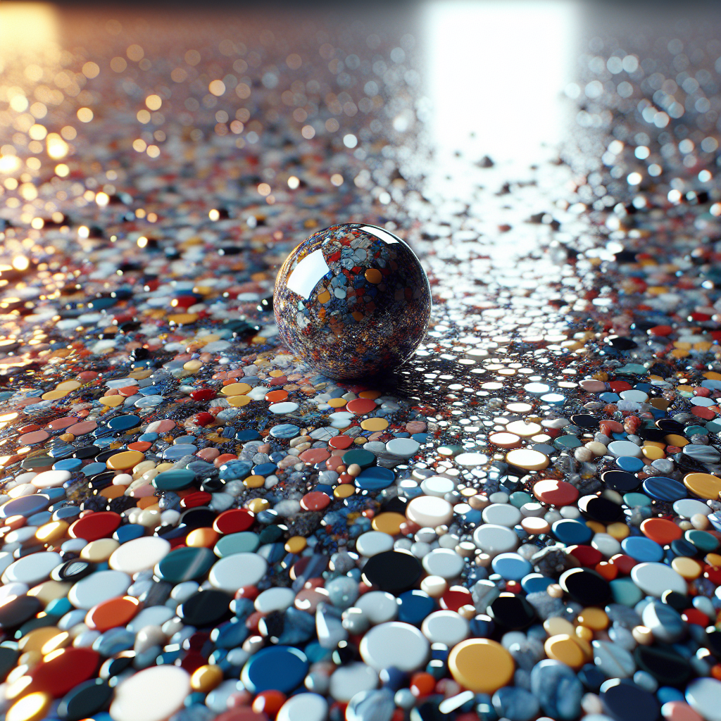 Realistic image of epoxy flake flooring.