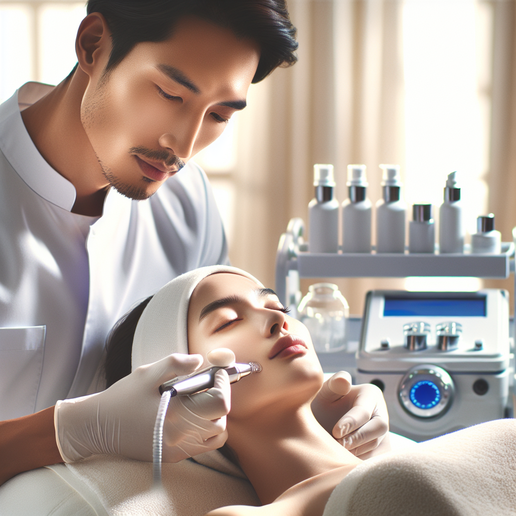 OxyGeneo facial treatment being administered in a professional skincare setting.