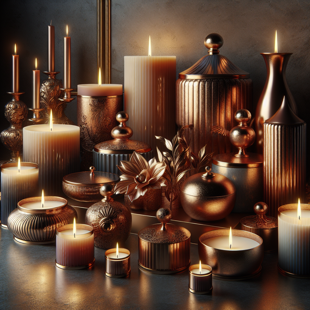 Realistic image of luxurious scented candles as per the reference URL.