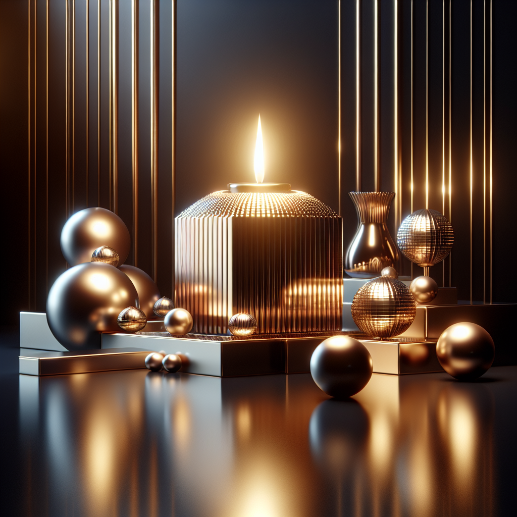 A realistic image of a luxurious candle ambiance reflecting serenity and affluence.