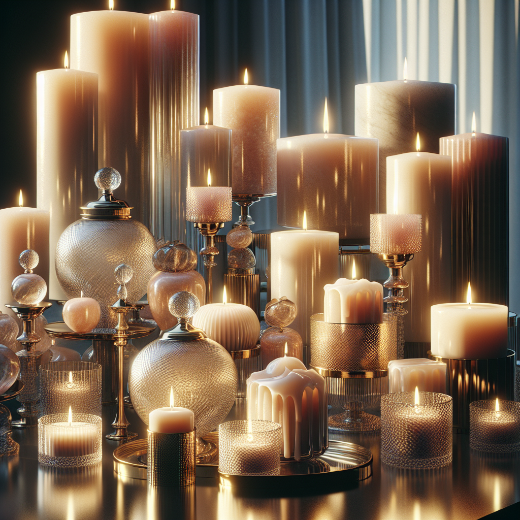 A realistic representation of luxury candles based on an existing scene.