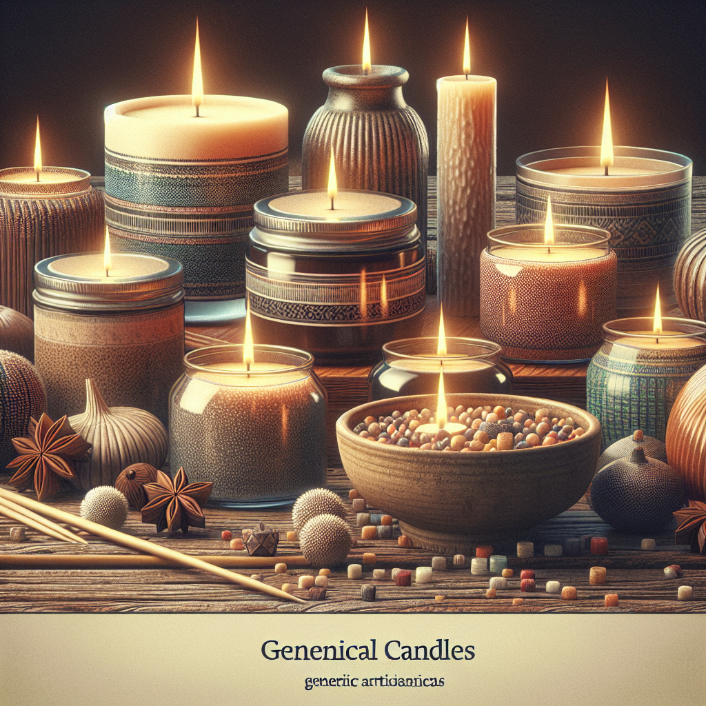 Realistic depiction of Lynk Artisan candles on a wooden surface.