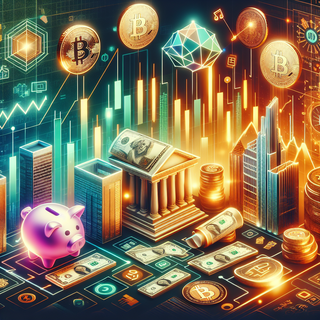 Illustration of various investment strategies, showcasing stocks, cryptocurrency, real estate, and bonds.