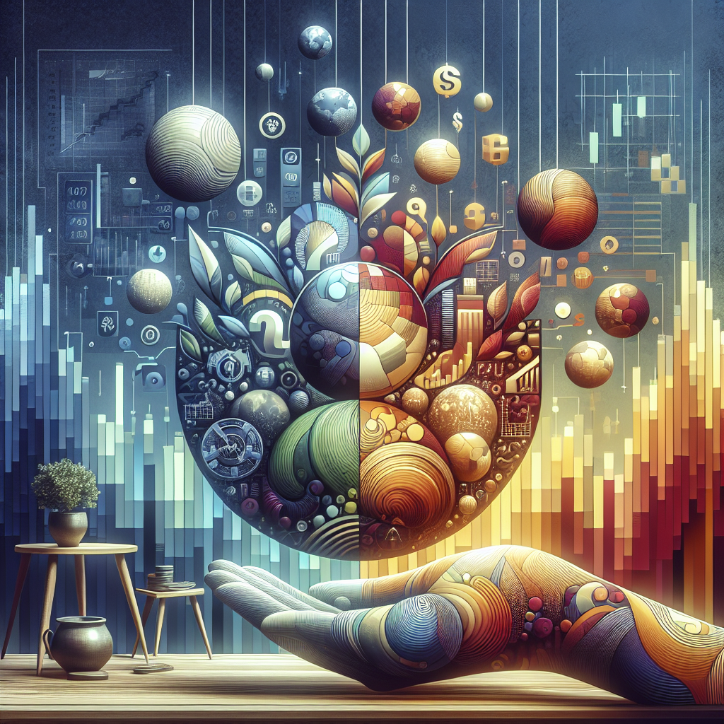 Illustrative image representing diverse investment strategies with symbols of stocks, bonds, and real estate.