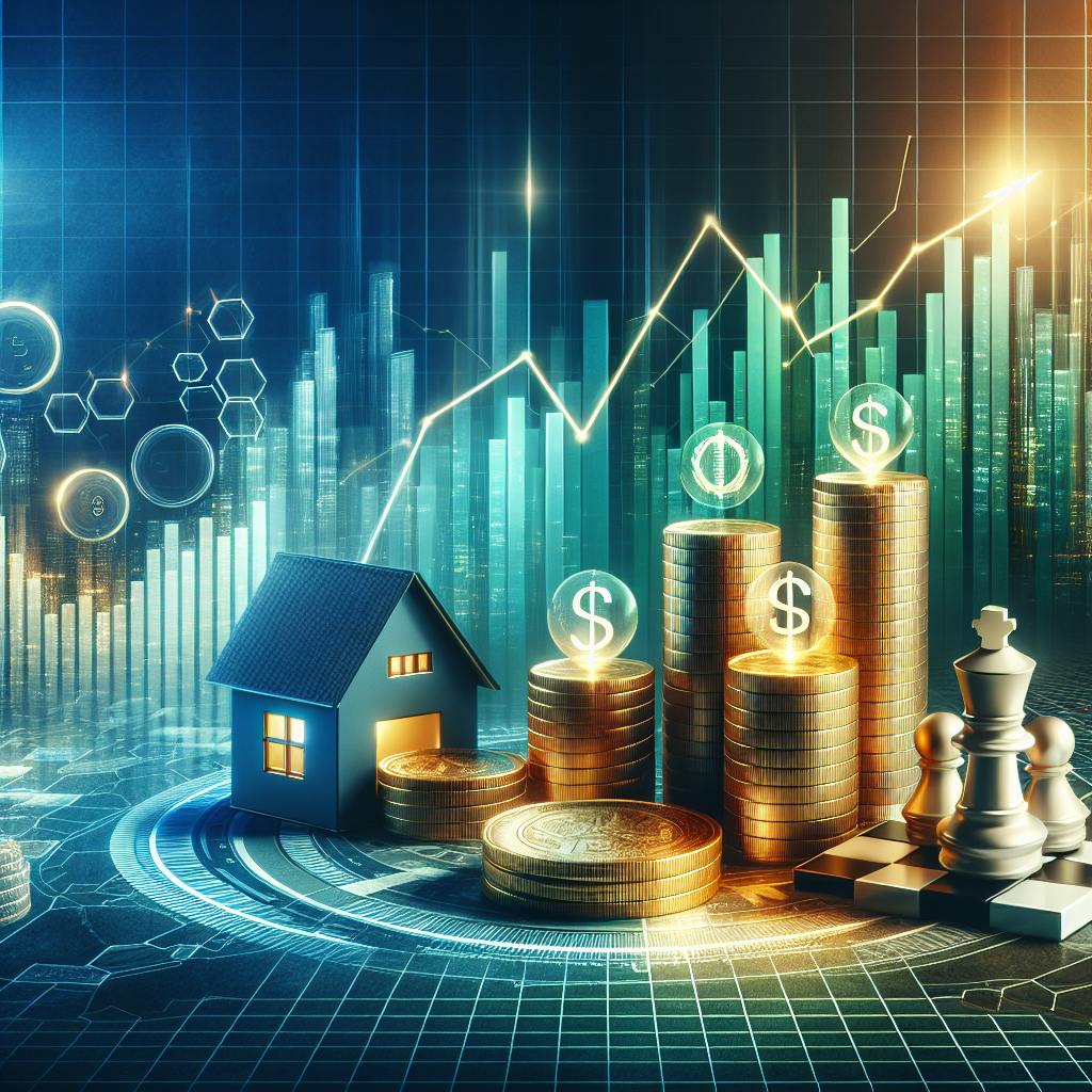 Image depicting diverse investment strategies with symbols like gold coins, a graph, a house model, and a chessboard.