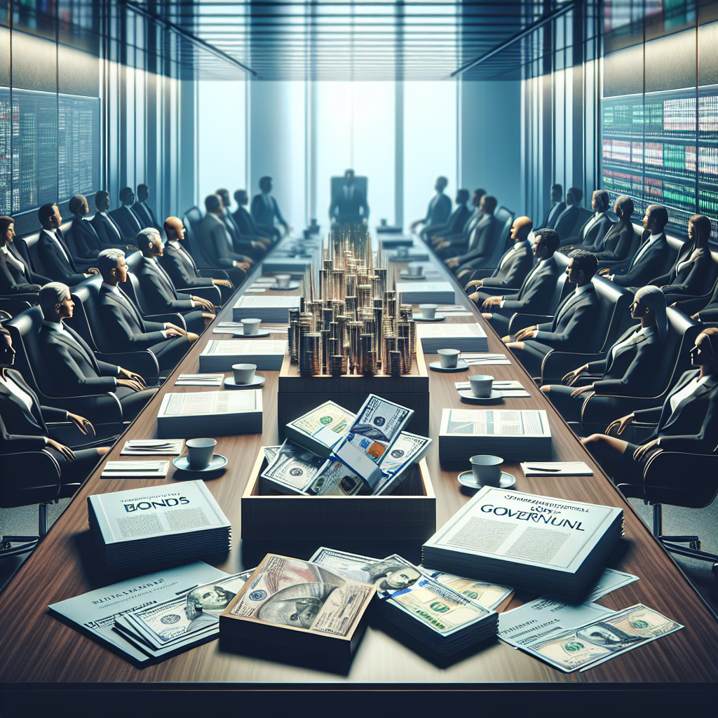 A realistic depiction of fixed income investments involving corporate and governmental elements.