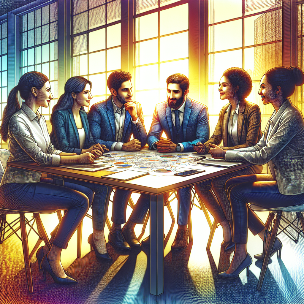 A diverse group of entrepreneurs in a modern office engaged in discussion, representing the 10 D's of Entrepreneurship.