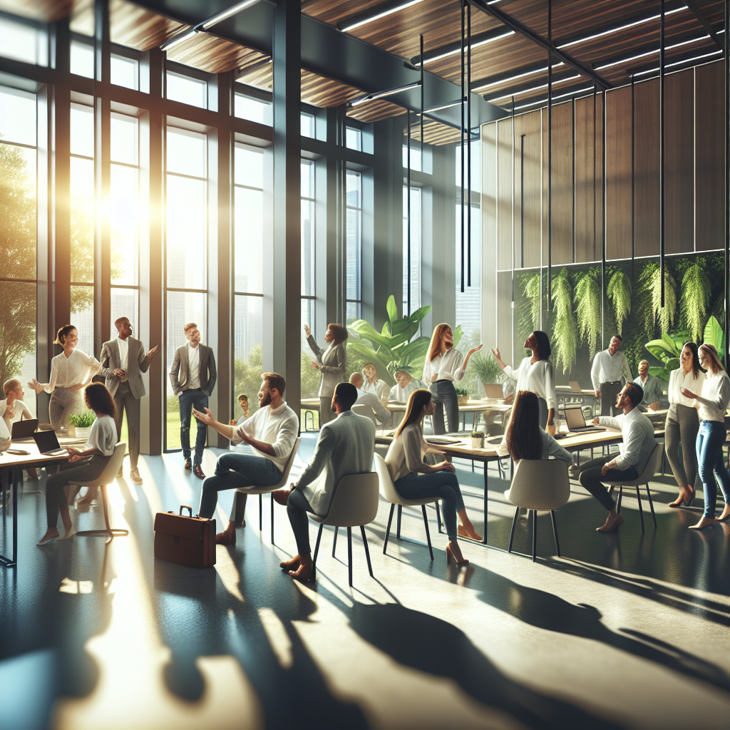 Diverse group of people engaged in discussion in a modern workspace, representing Reddit's community.
