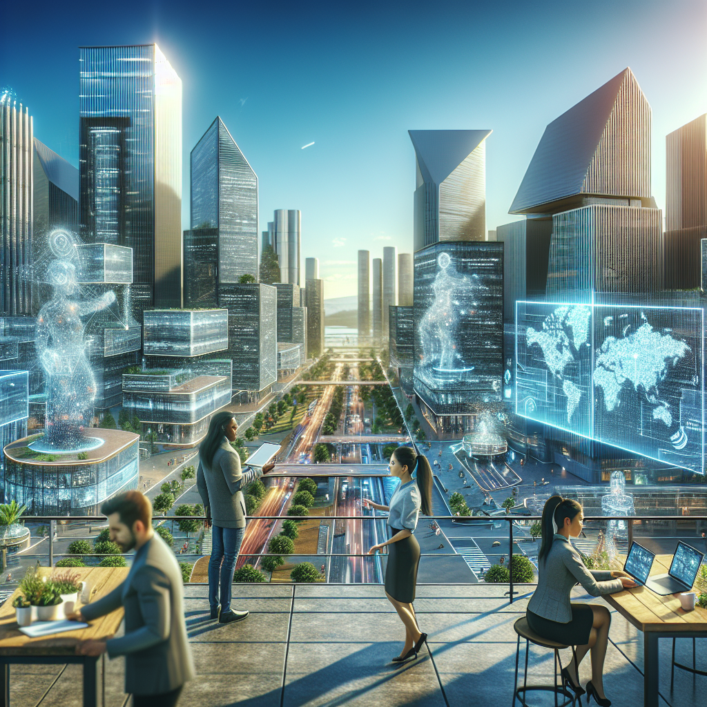 A realistic image of a vibrant cityscape representing global entrepreneurial hotspots.