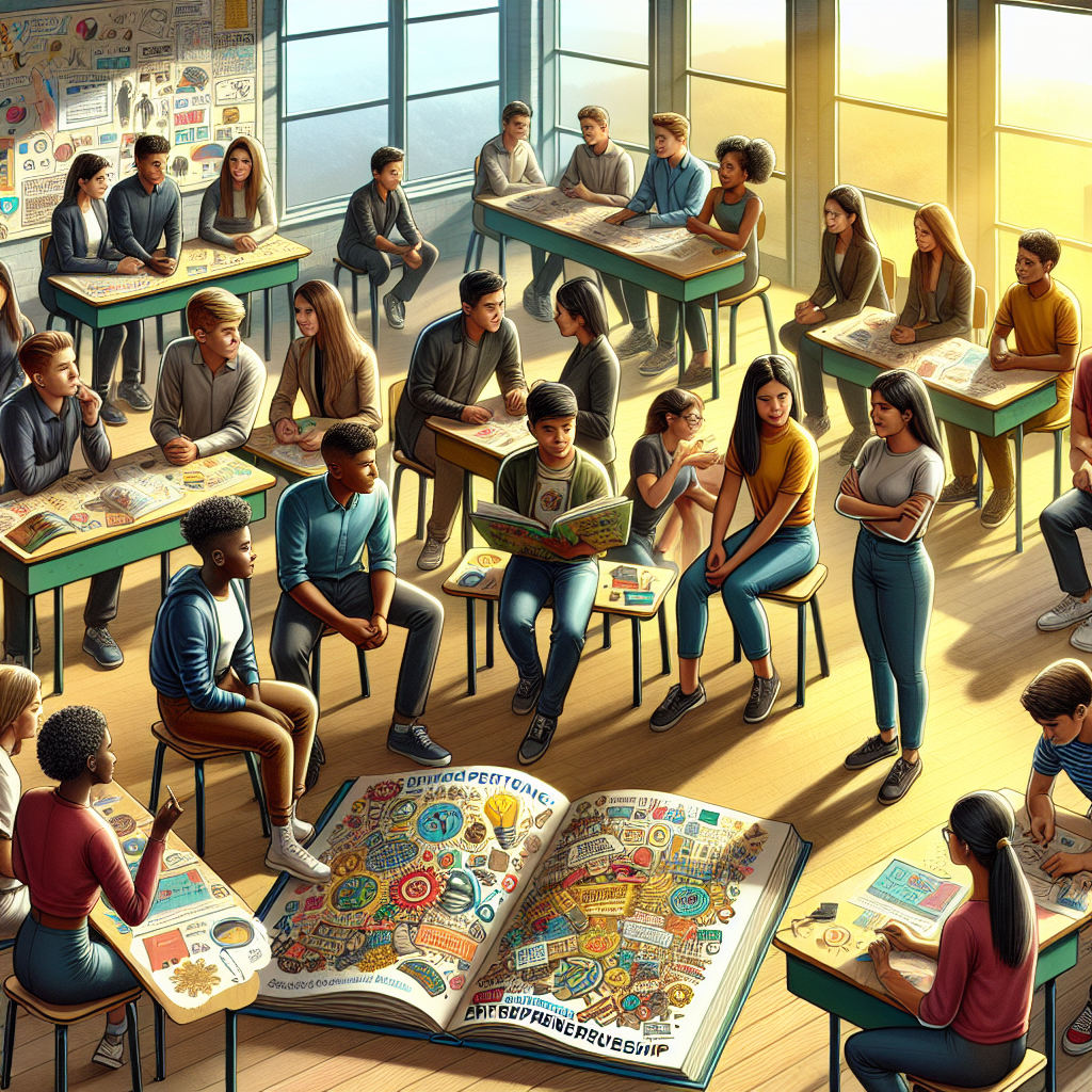 High school students engaging with the NCERT Entrepreneurship Book in a classroom.