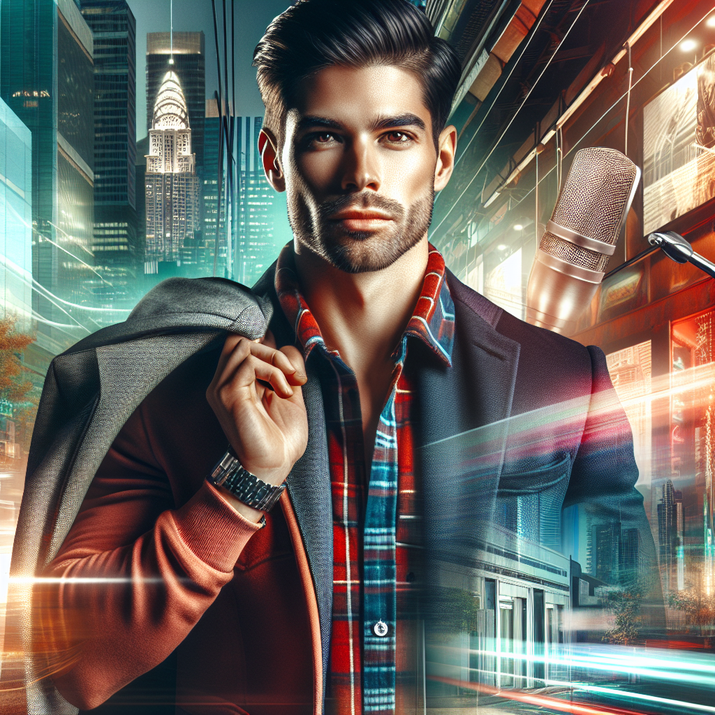 Portrait of an entrepreneur rapper in a cityscape setting.