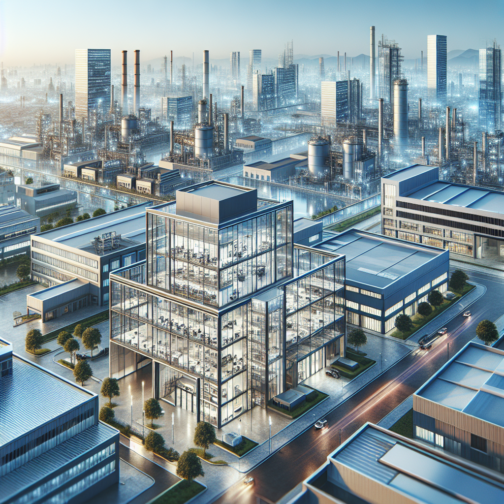 Modern industrial innovation office in Ambattur, India with contemporary architecture.