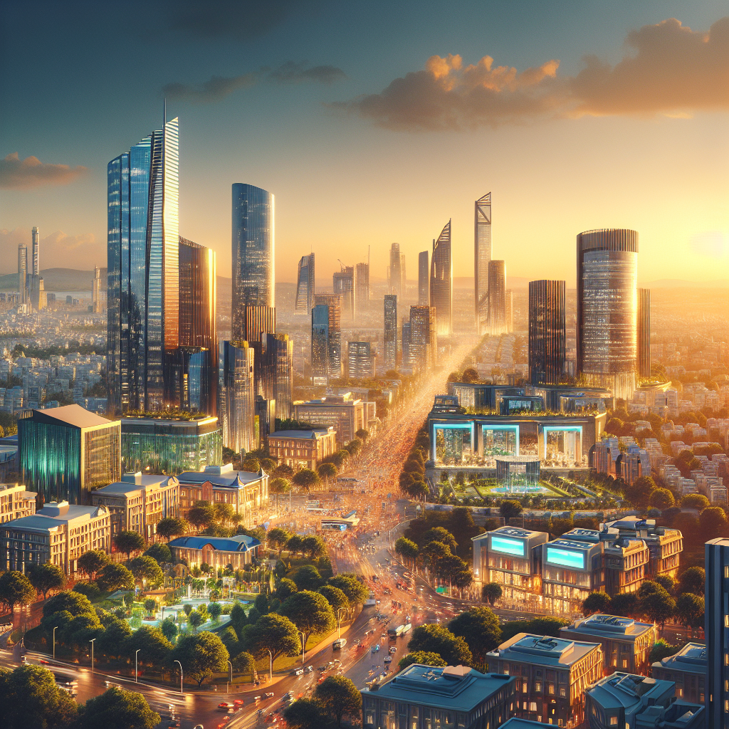 Hyderabad cityscape showcasing investment growth with modern skyscrapers and traditional architecture.