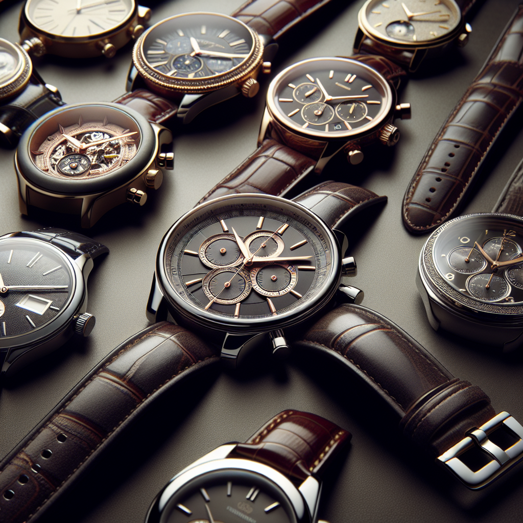 An elegant collection of Tissot and Diesel designer watches arranged against a dark background, highlighting the craftsmanship and luxury design.