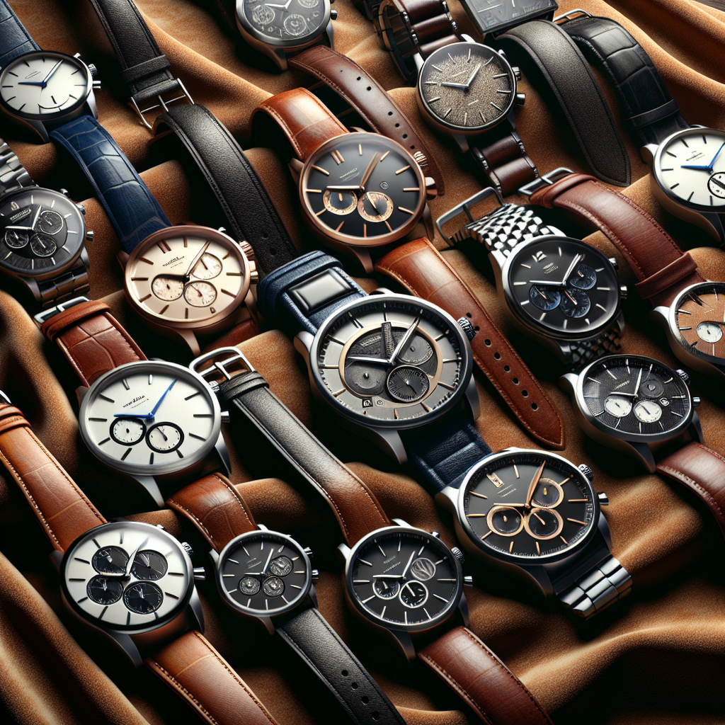 A collection of affordable designer watches from Tissot and Diesel displayed on a velvet surface representing luxury and affordability.
