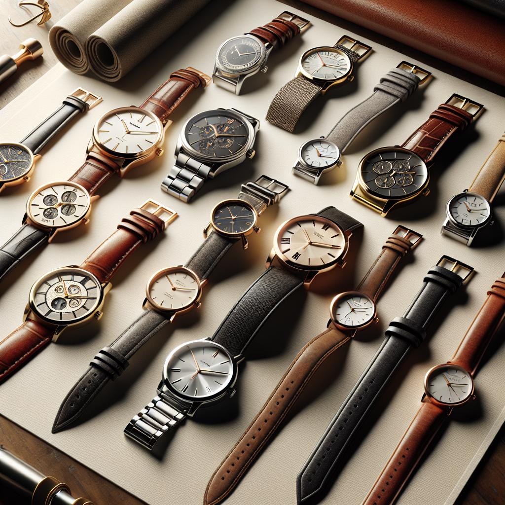 A selection of luxurious yet affordable wristwatches from various brands, displayed elegantly.