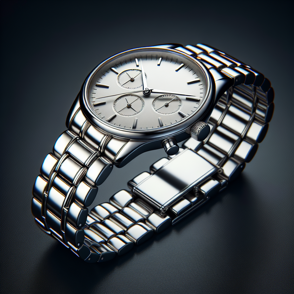 Realistic affordable luxury watch with intricate design details.