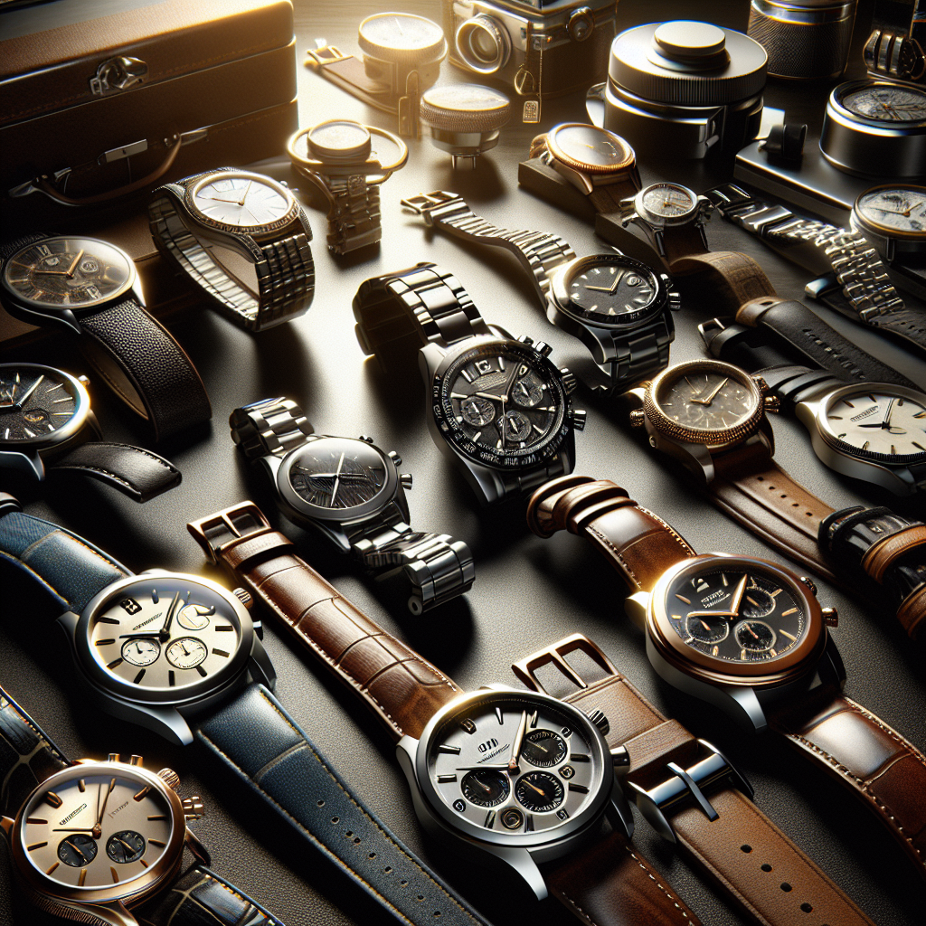 A collection of affordable branded watches in a realistic setting.