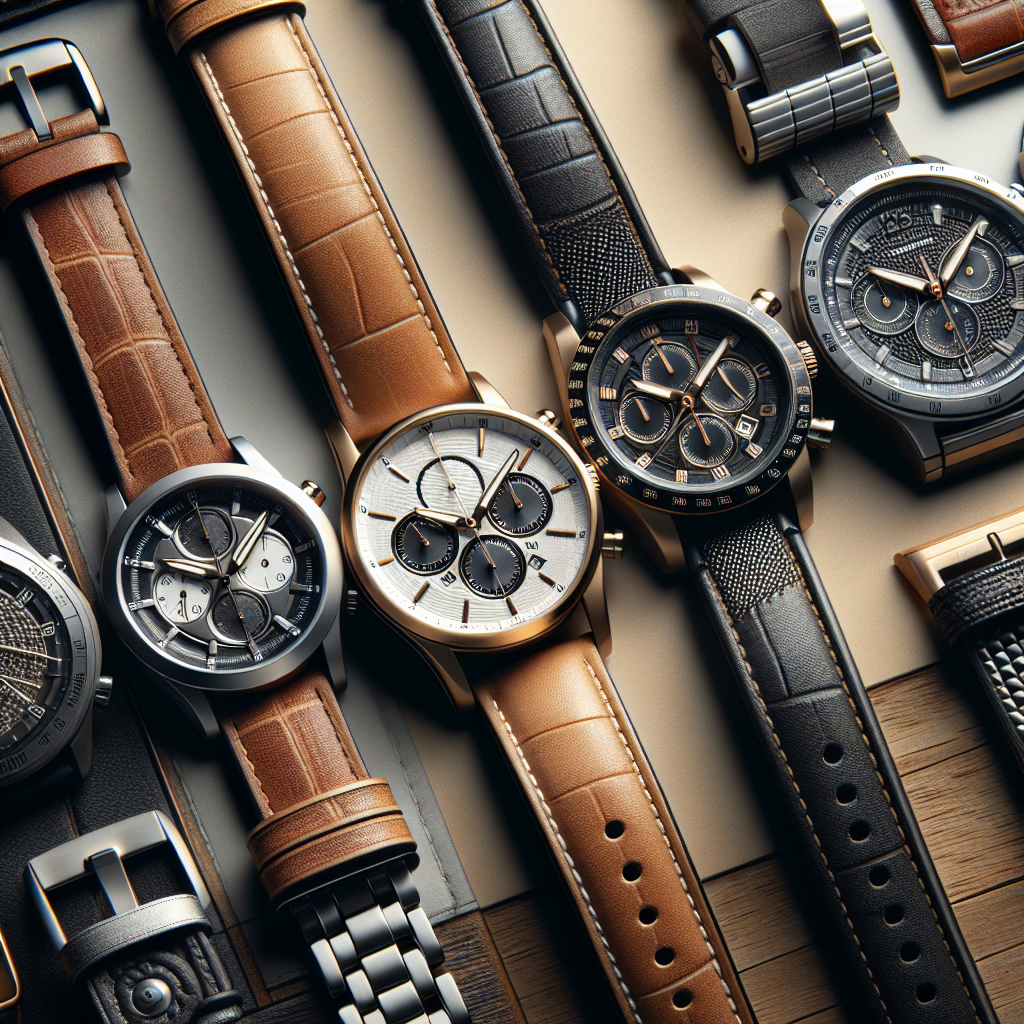 An assortment of branded watches displayed on a sleek surface in a realistic style.