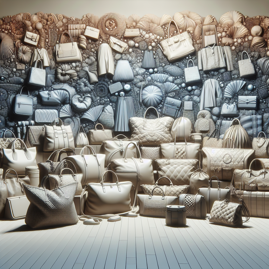 Collection of discounted designer bags in a realistic display